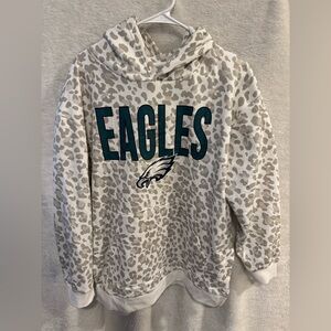 Philadelphia Eagles Women's Gray Leopard Print Hoodie